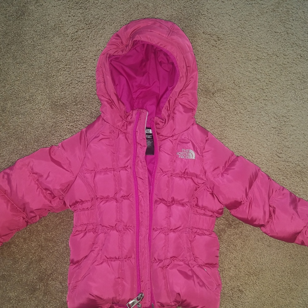 Pink North Face Puffer coat